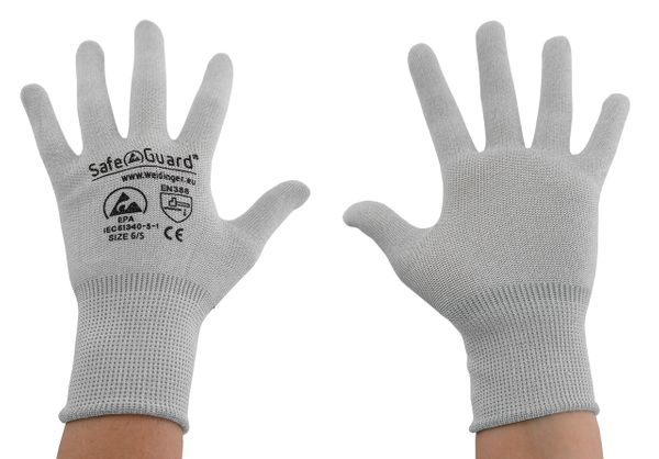 ESD gloves | without coating (grey)