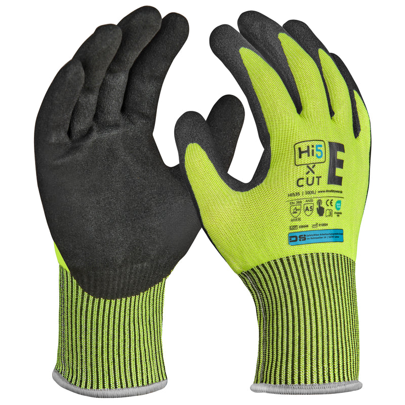 Hi5 X Cut 13G Cut-Resistant Nitrile Gloves with Sandy Rough Palm Level E