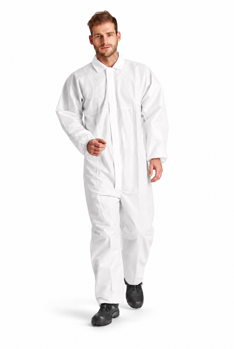 PP-Coverall with collar | 28gsm / white