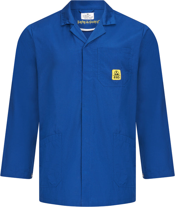 ESD work coat "pro Line" 146 g/m² - light blue