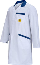 ESD-Arbeitsmantel "pro Line" 146 g/m² | weiß/blau