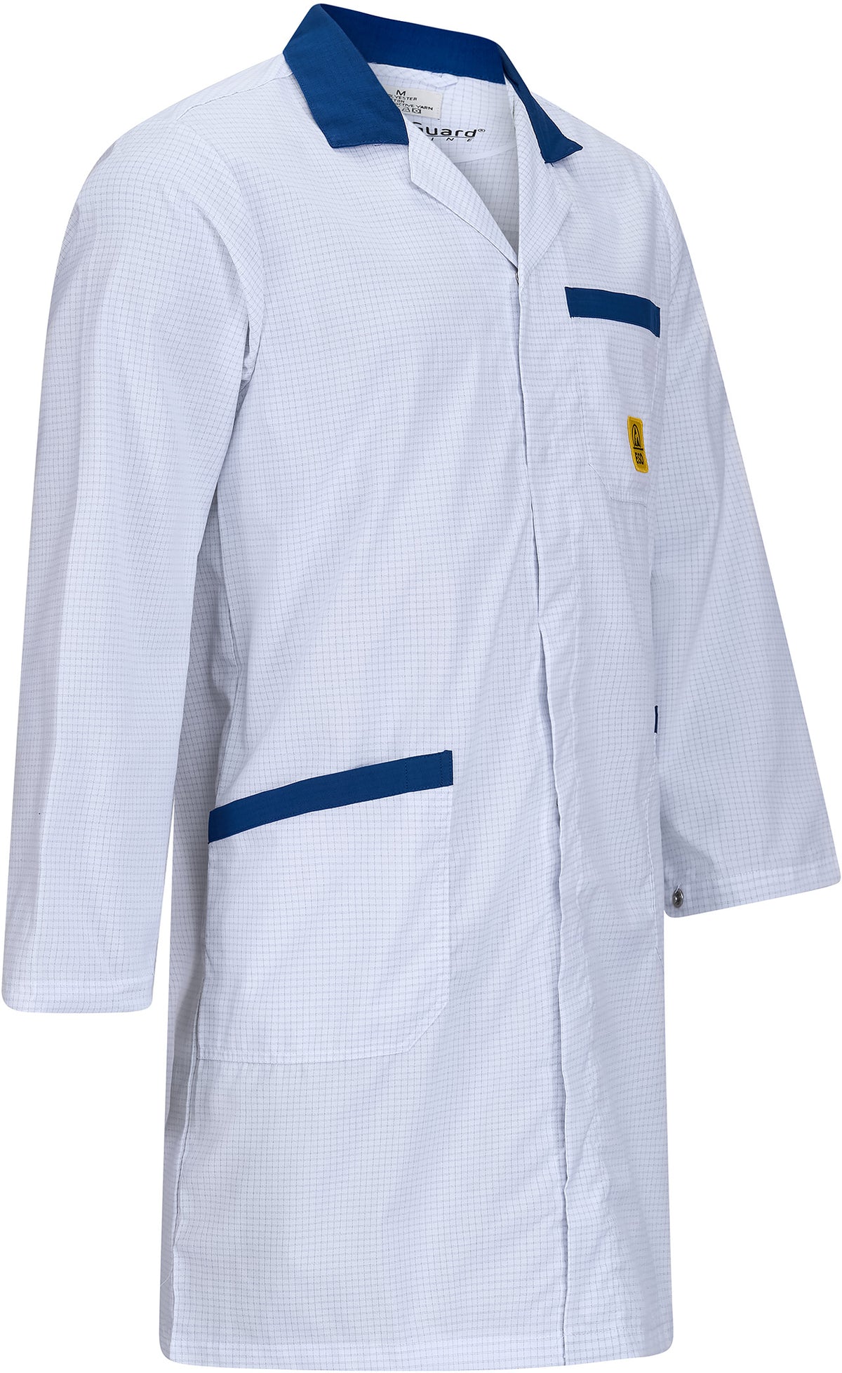 ESD-Arbeitsmantel "pro Line" 146 g/m² | weiß/blau