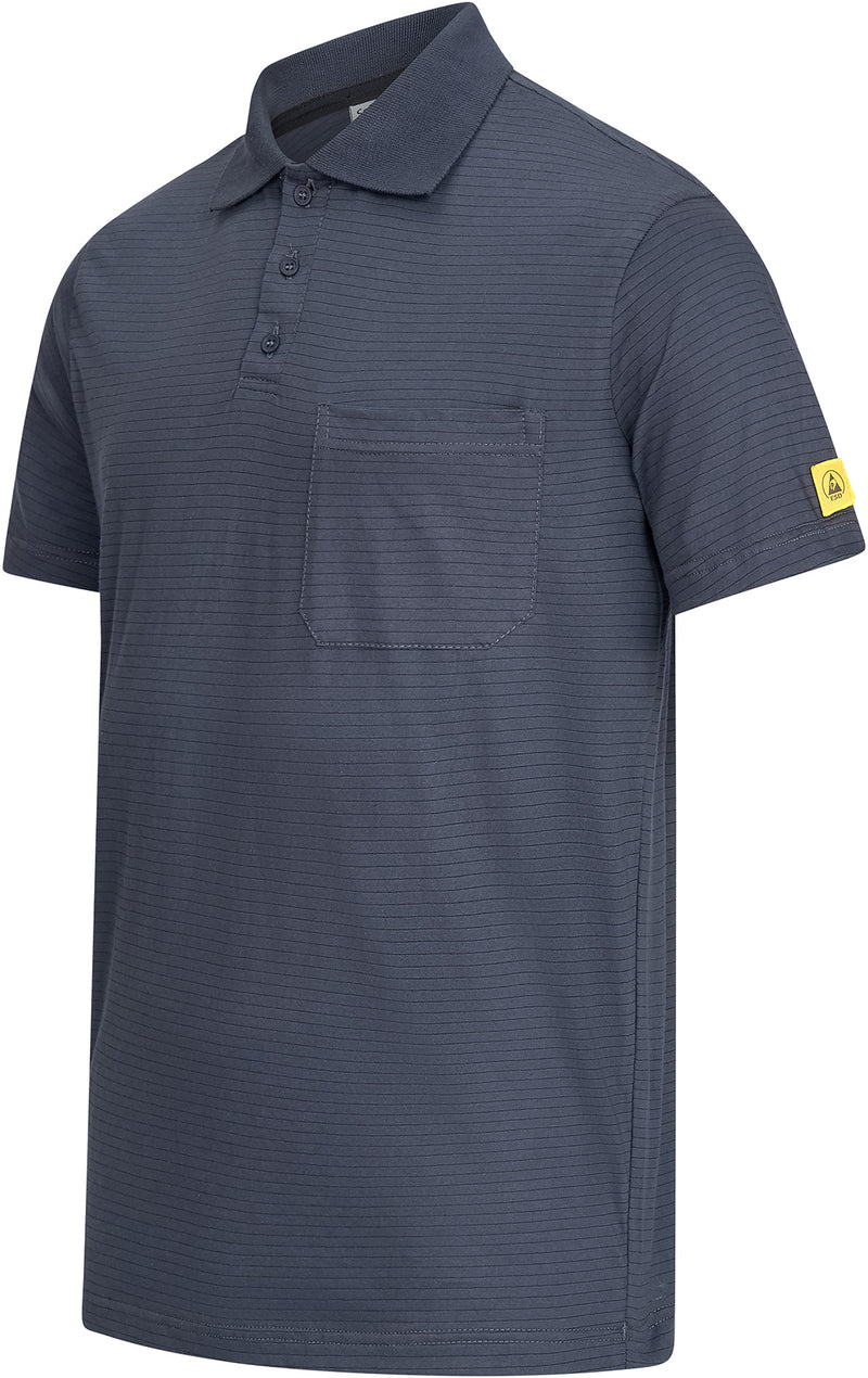 ESD-Poloshirt 150 g/m² mit Brusttasche | grau