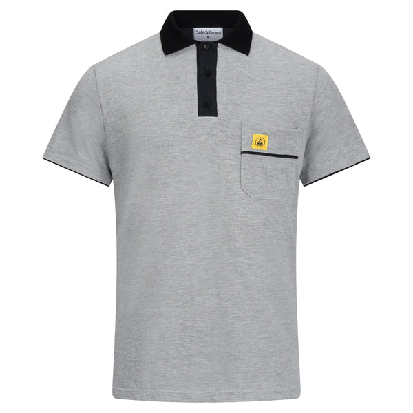 ESD-Poloshirt 210 g/m² mit Brusttasche | grau