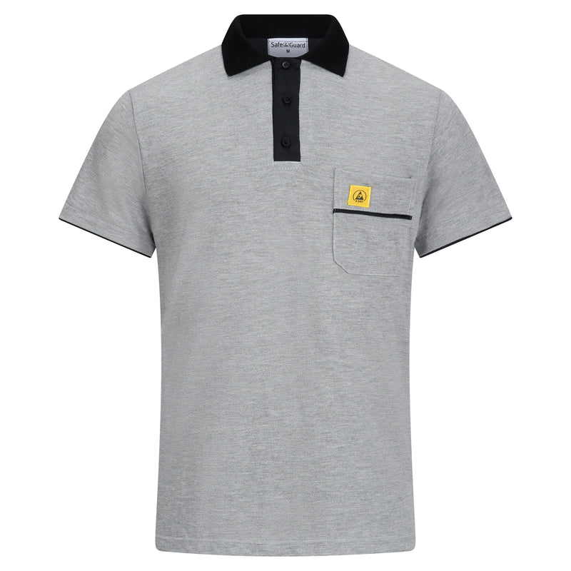 ESD-Poloshirt 210 g/m² mit Brusttasche | grau