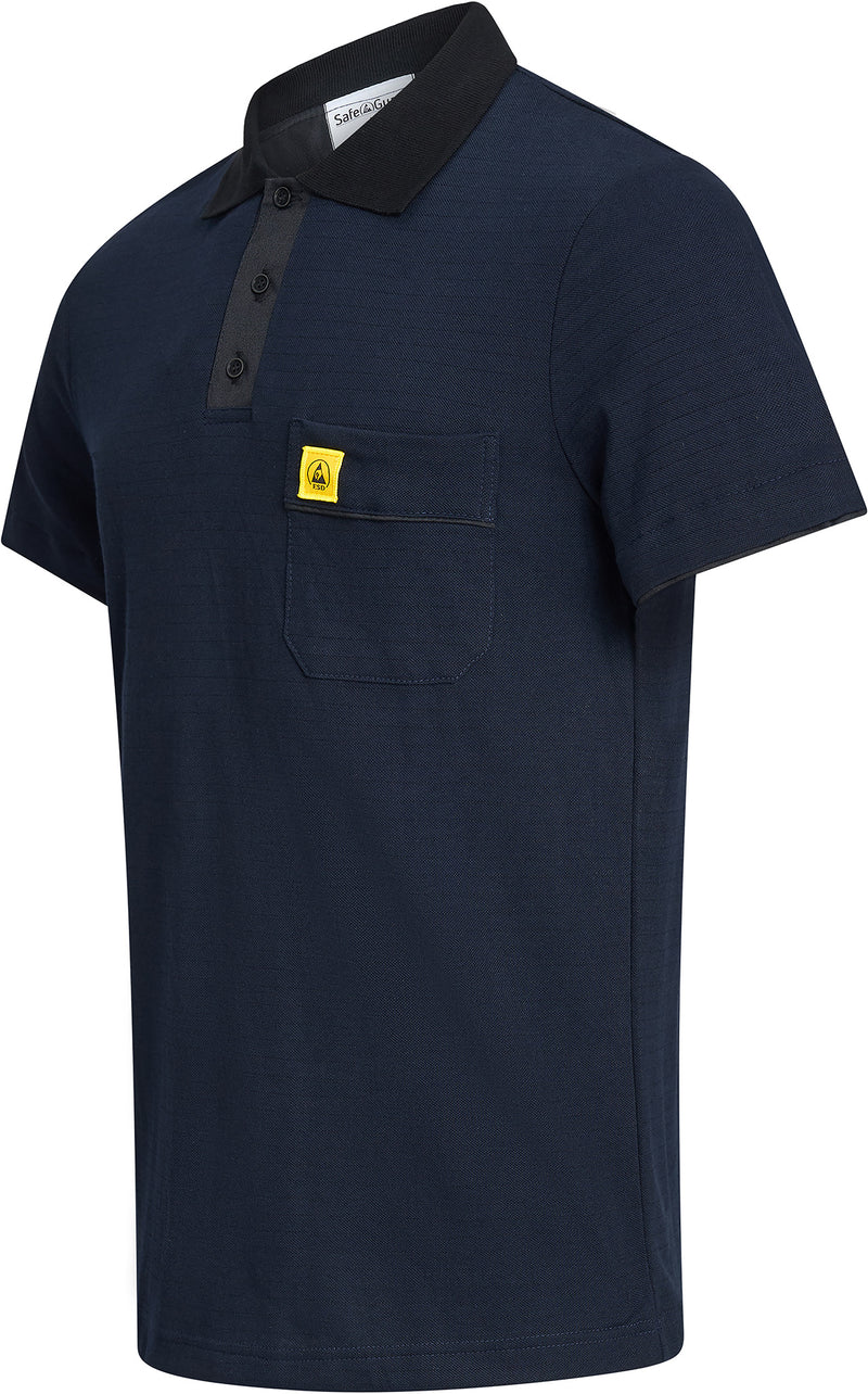 ESD polo shirt 210 g/m² with chest pocket | navy