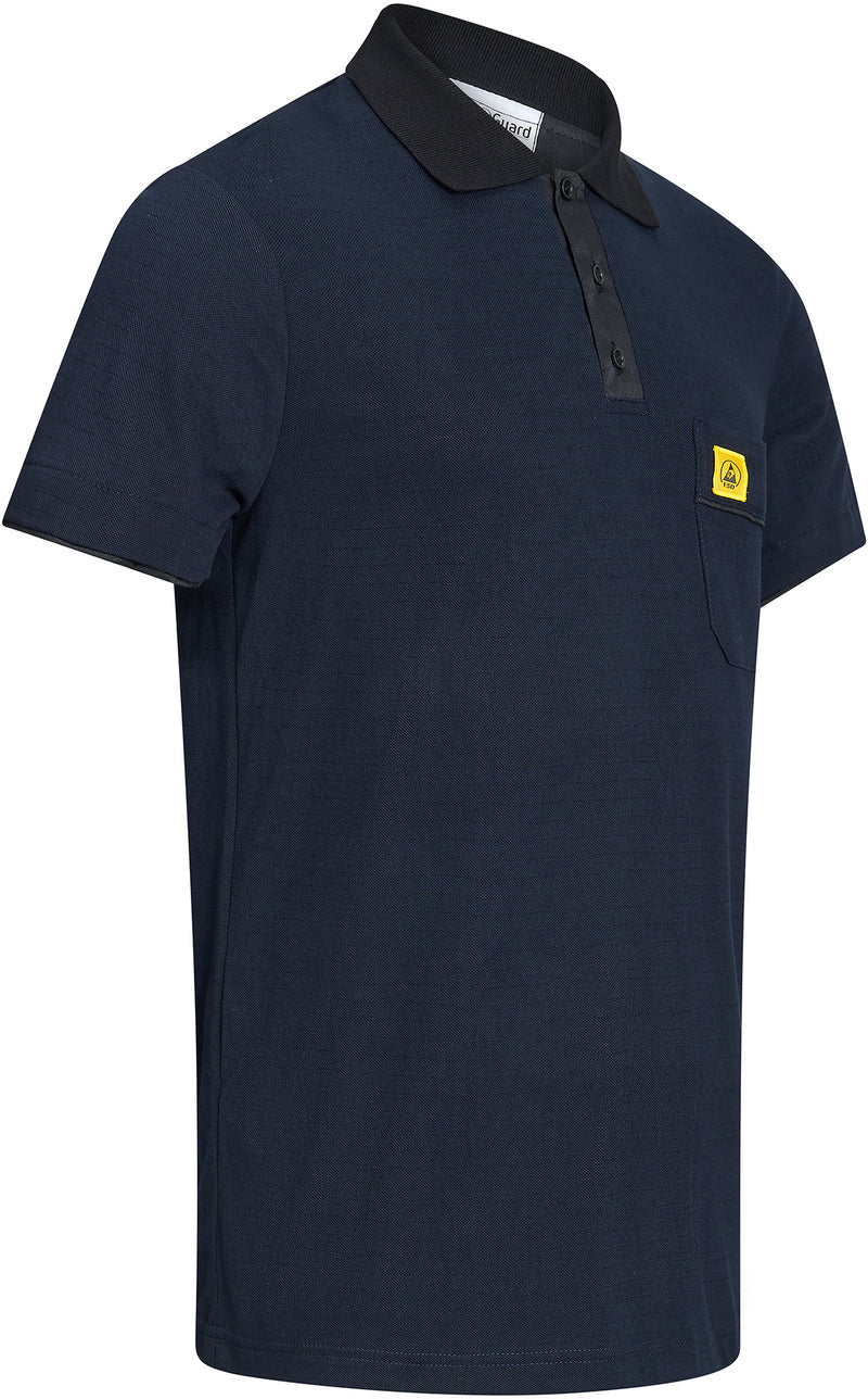 ESD polo shirt 210 g/m² with chest pocket | navy