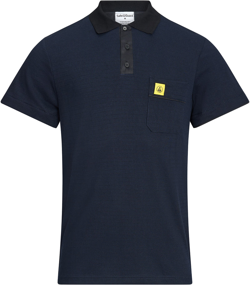 ESD polo shirt 210 g/m² with chest pocket | navy