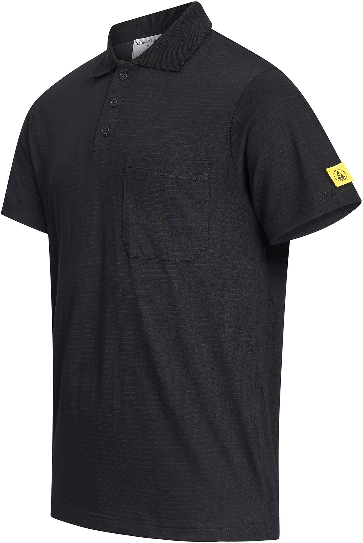ESD polo shirt 150 g/m² with chest pocket | black