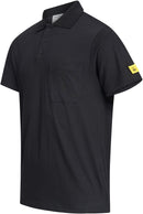 ESD polo shirt 150 g/m² with chest pocket | black