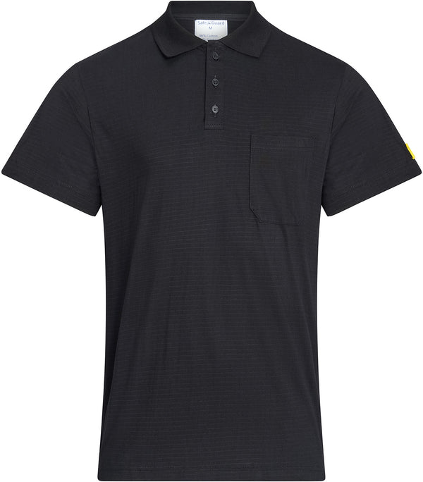 ESD-Poloshirt 150 g/m² mit Brusttasche | schwarz
