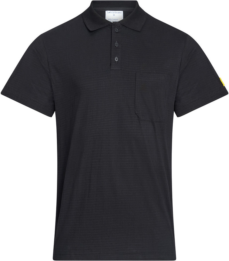 ESD-Poloshirt 150 g/m² mit Brusttasche | schwarz