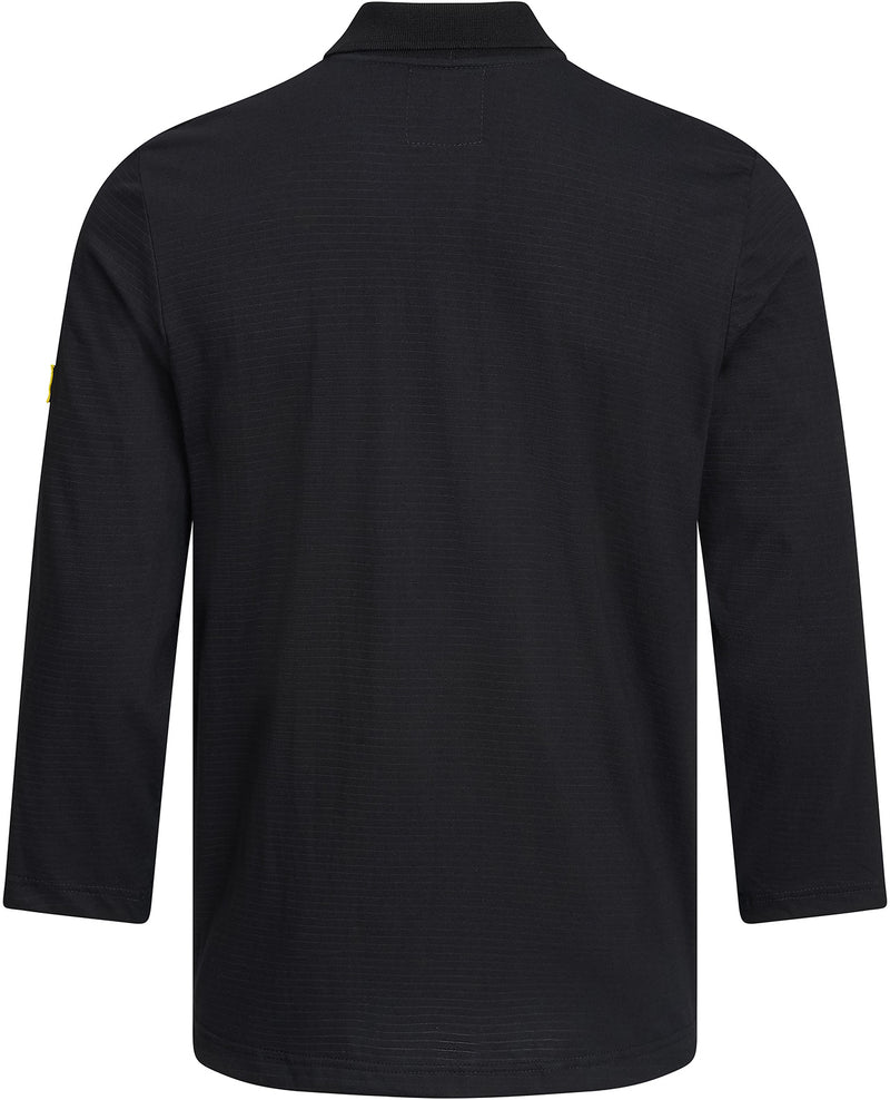 ESD-Poloshirt 150 g/m² - langarm mit Brusttasche | schwarz
