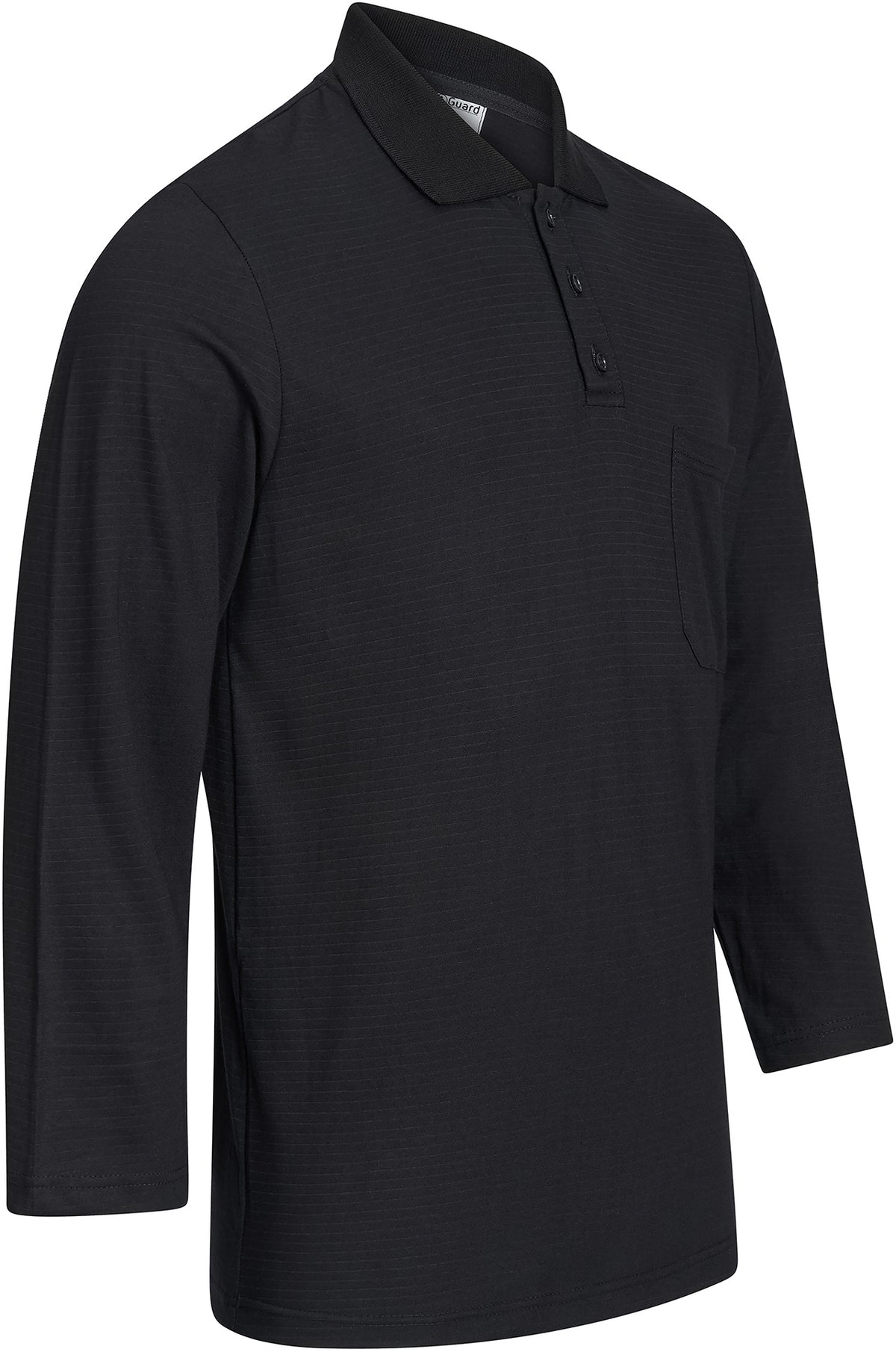 ESD polo shirt 150 g/m² - long sleeve with chest pocket | black