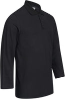 ESD-Poloshirt 150 g/m² - langarm mit Brusttasche | schwarz