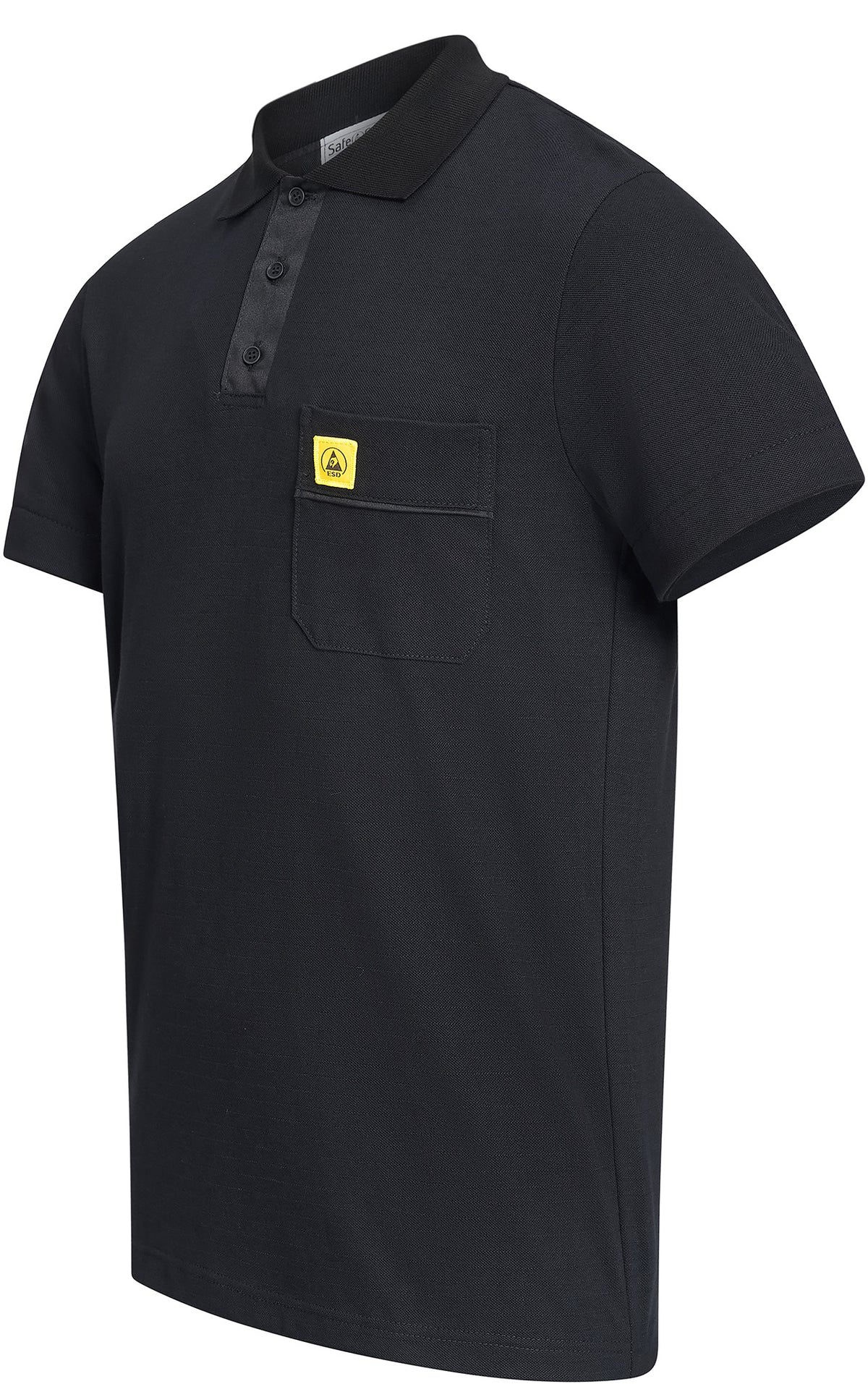 ESD polo shirt 210 g/m² with chest pocket | black