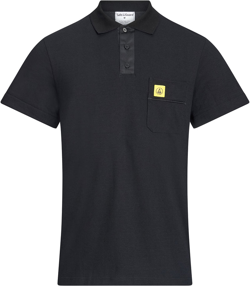 ESD-Poloshirt 210 g/m² mit Brusttasche | schwarz