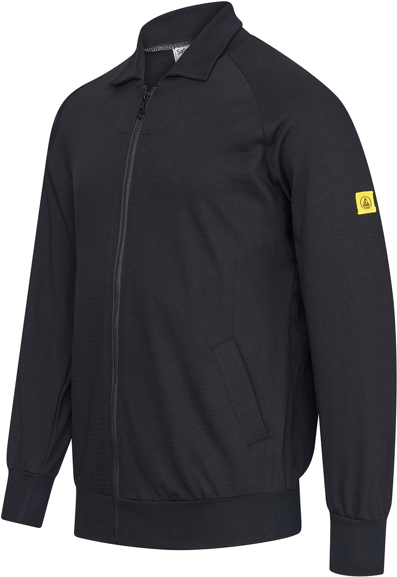 ESD sweat jacket 260 g/m² - with zip | black