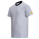 ESD-T-shirt 150 g/m² - rundhals - mit schwarzem Kragen | hellgrau