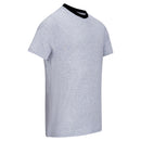 ESD-T-shirt 150 g/m² - rundhals - mit schwarzem Kragen | hellgrau