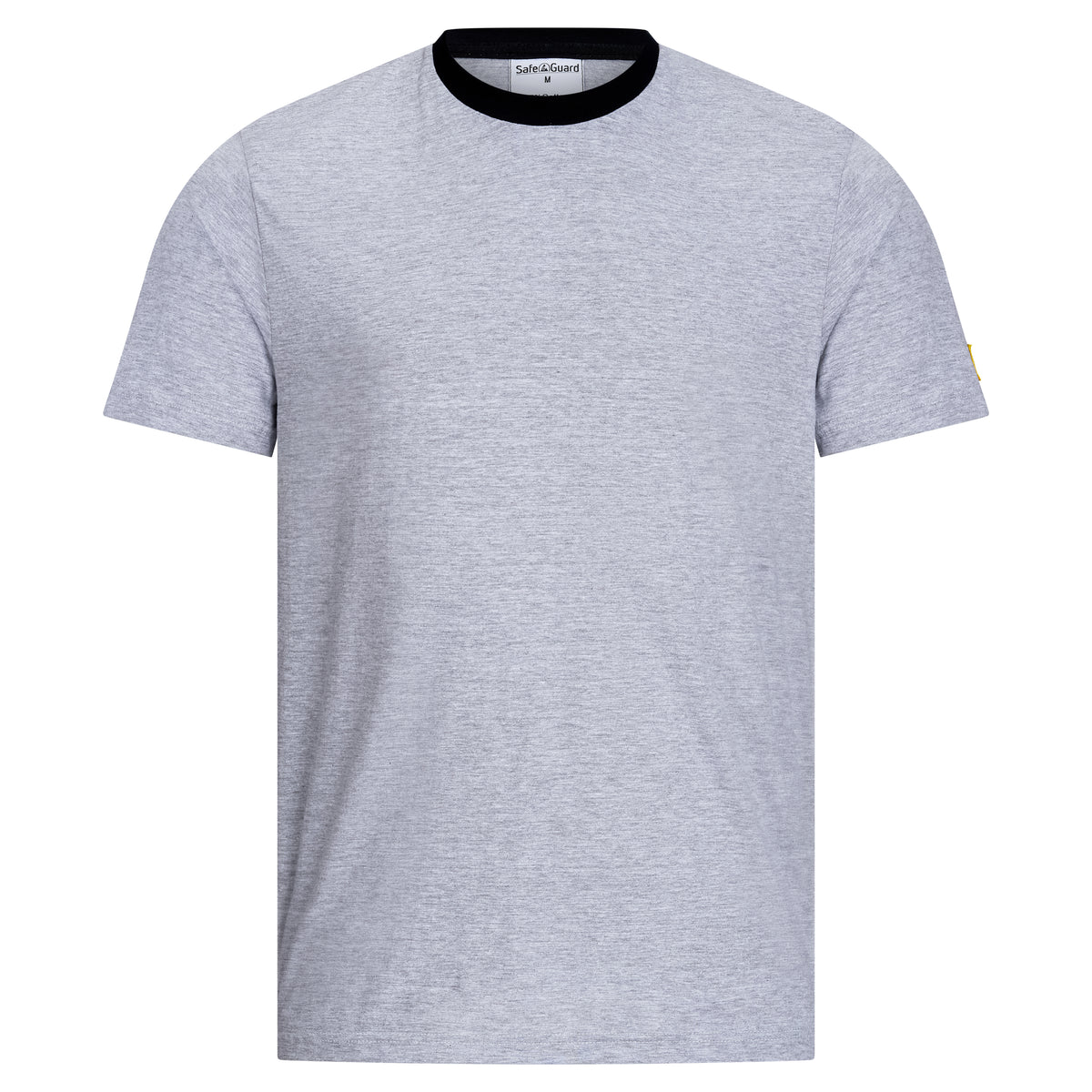ESD T-shirt 150 g/m² - crew neck - with black collar | light gray