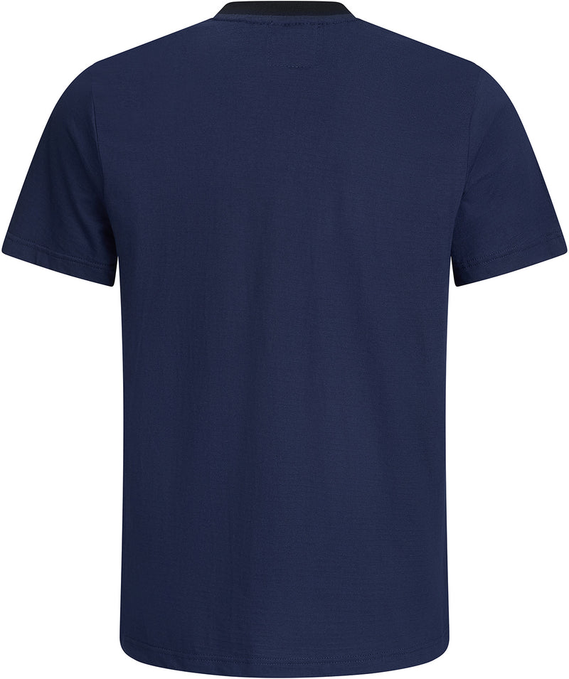 ESD-T-Shirt 150 g/m² - rundhals - mit schwarzem Kragen | navyblau