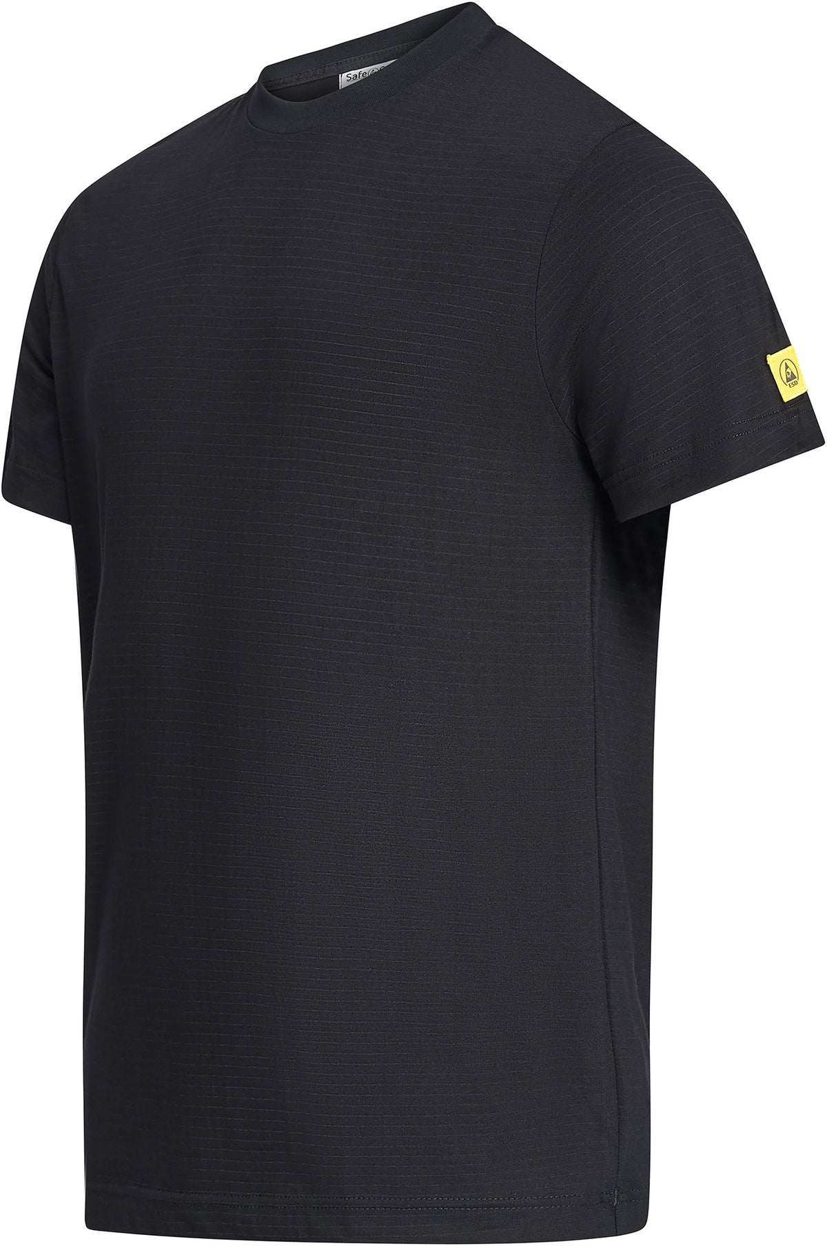ESD T-Shirt 150 g/m² - crew neck - with black collar | black