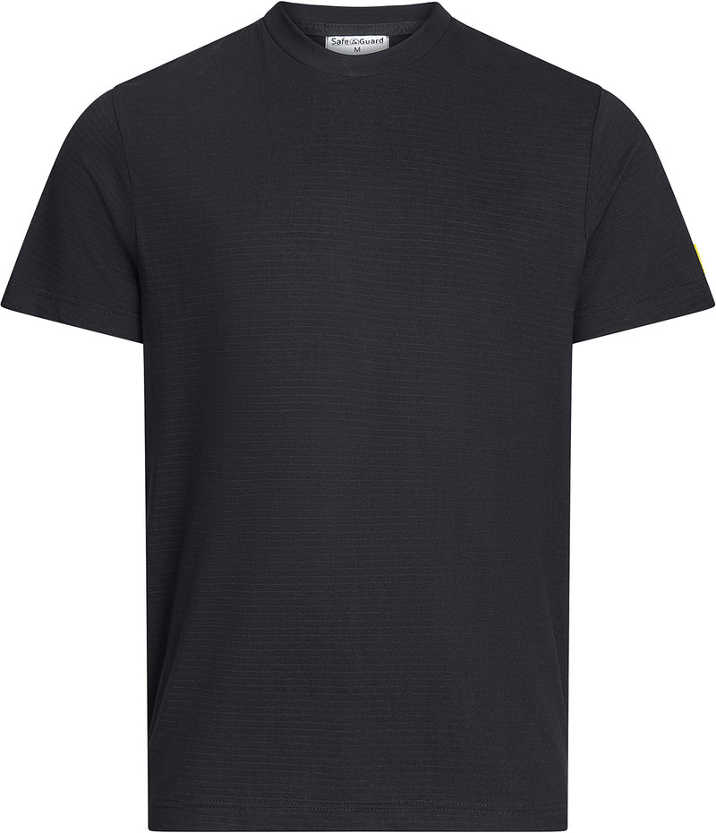 ESD-T-Shirt 150 g/m²  - rundhals - mit schwarzem Kragen | schwarz