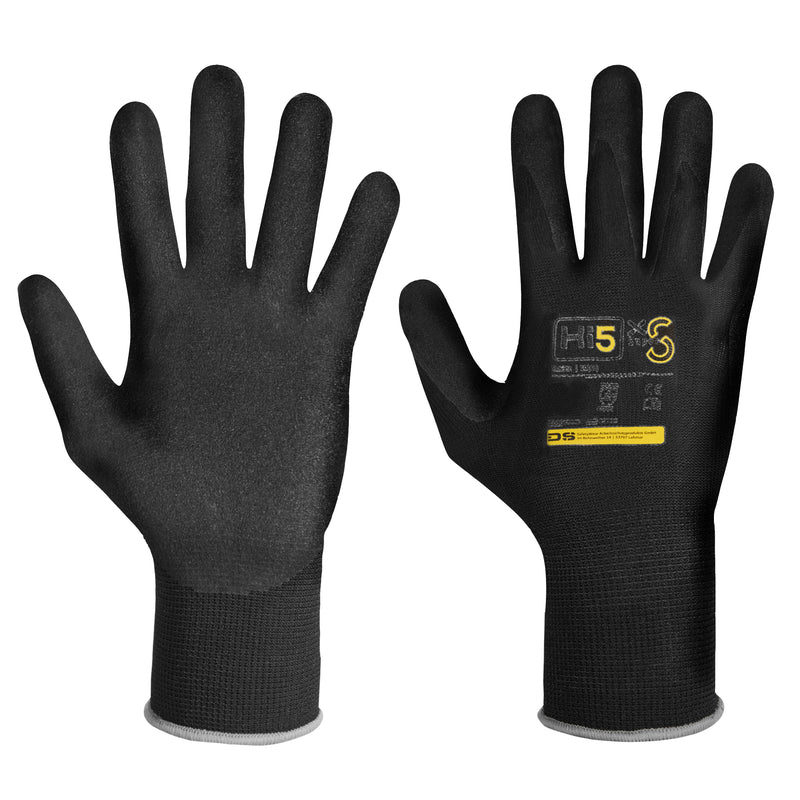 Hi5 X Super S 13G polyester shell nitrile gloves with sandy textured palm | 4121X