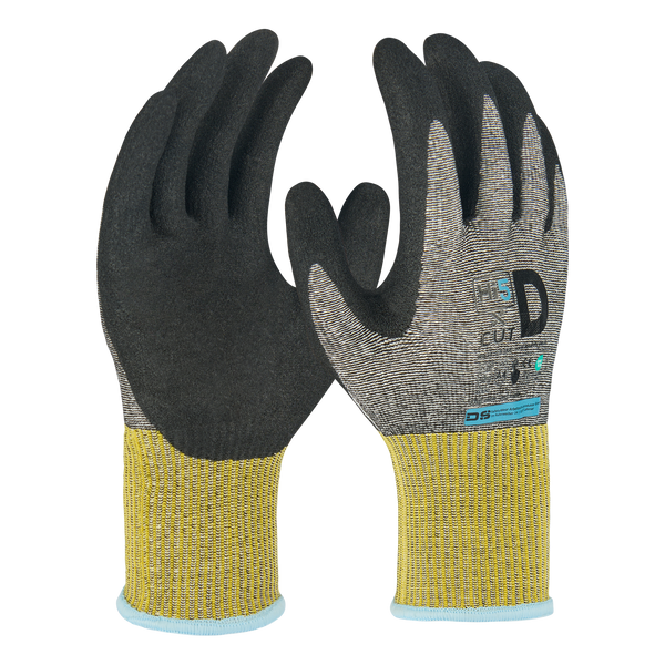 13 G cut-resistant nitrile gloves with sandy rough palm coating Level D