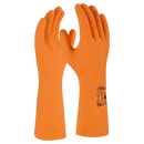 Hi5 X Chem - Latex Chemikalienschutzhandschuhe aus Naturkautschuk mit Flockfutter, Typ A AKLMNPST