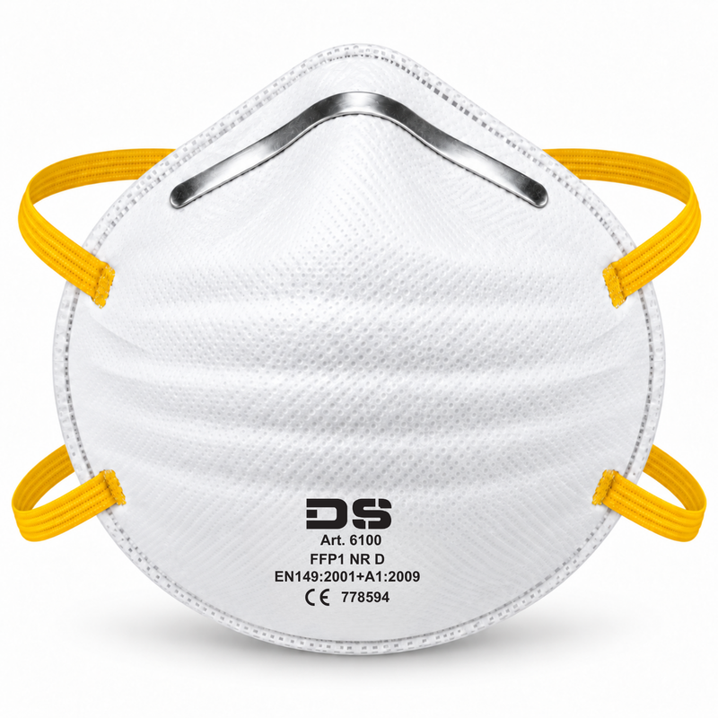 FFP1 NR Feinstaubmaske ohne Ausatemventil, Muschelform, weiß