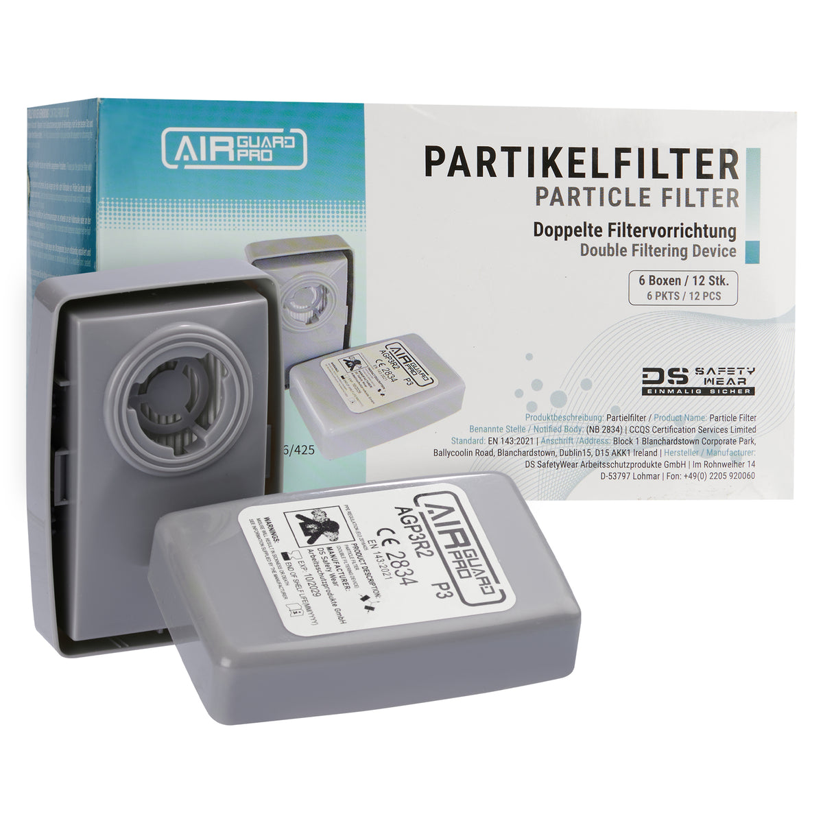 AirGuard Pro® Partikelfilter P3 Bajonettverschluss, EN143-2021, für AG360, AG360W, AG700