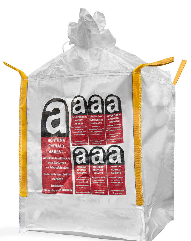 Big Bag 90x90x110cm | beschichtet | Warndruck: Asbest