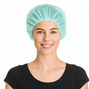 Disposable PP fleece beret cap - green | 49cm