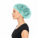Disposable PP fleece beret cap - green | 49cm