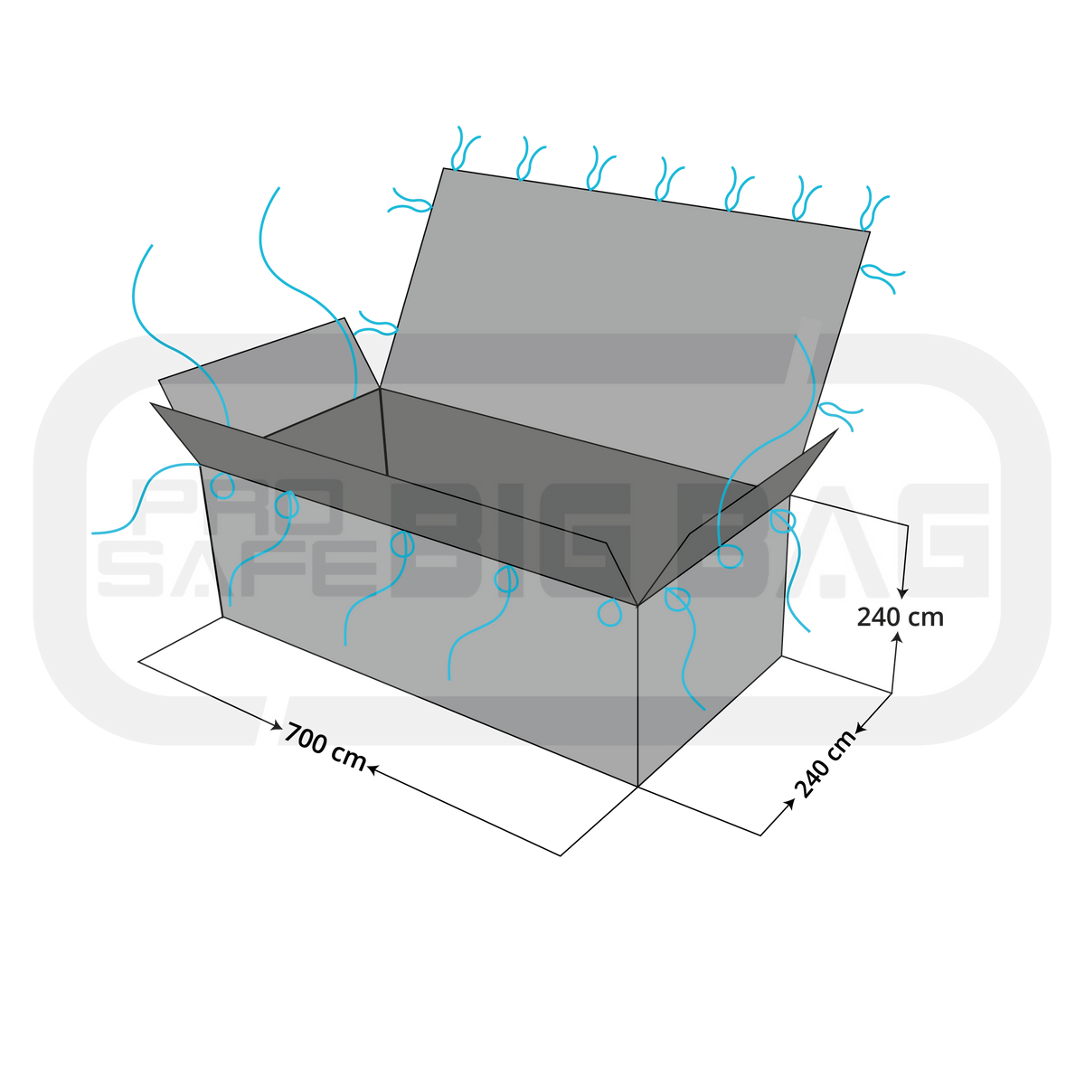 Container Bag 700x240x240cm | beschichtet | ohne Warndruck