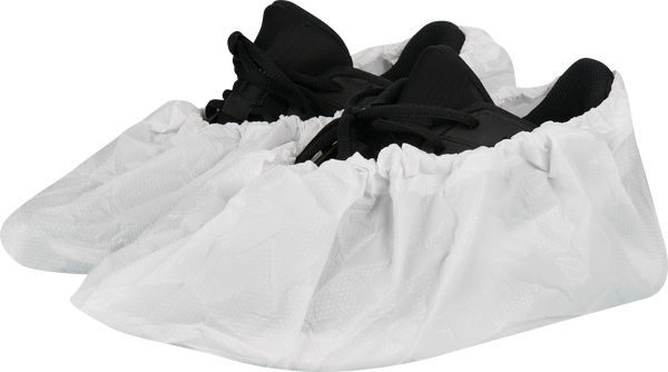 CPE shoe covers made of strong PE film white 85my