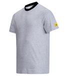 ESD T-shirt 150 g/m² - crew neck - with black collar | light gray