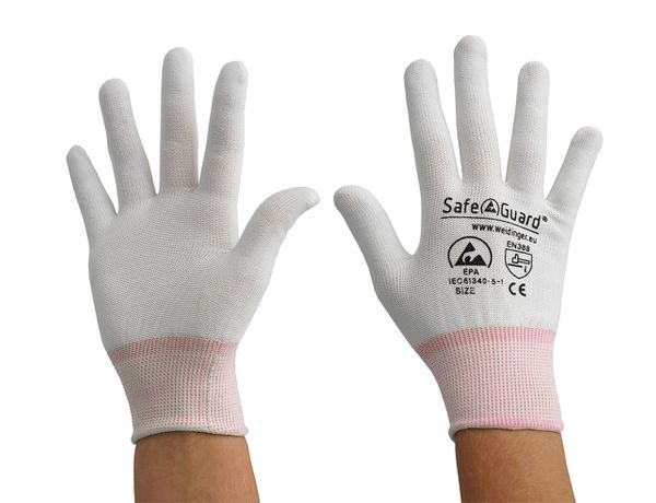 ESD Handschuhe | ohne Beschichtung (weiß)
