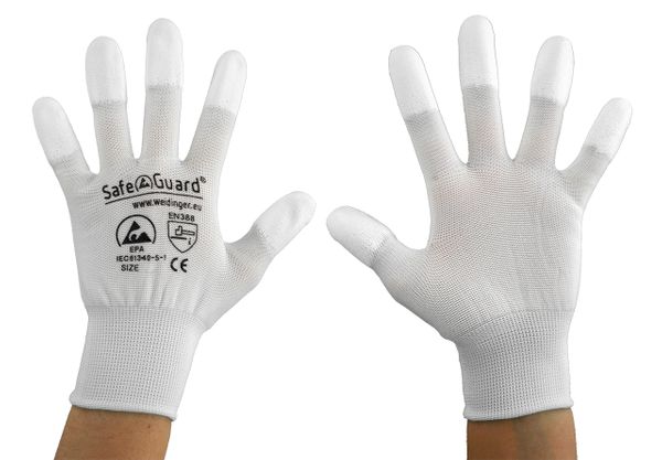 fingerkuppen handschuhe ESD Handschuhe weiß/orange kaufen | sicher