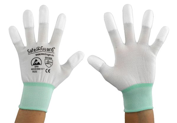 fingerkuppen handschuhe ESD Handschuhe weiß/orange kaufen | sicher