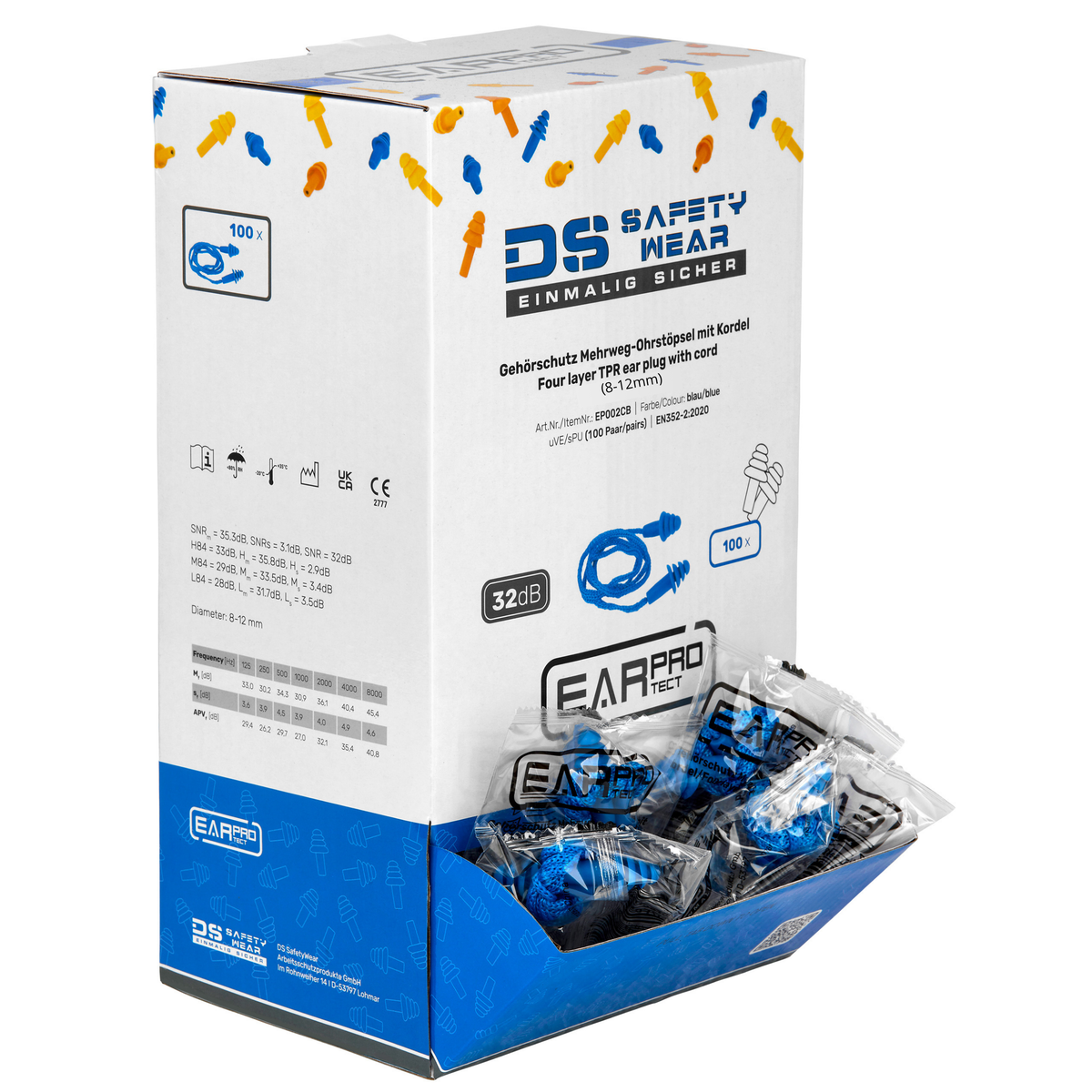EarProtect Mehrweg Ohrstöpsel | TPE, Kordel