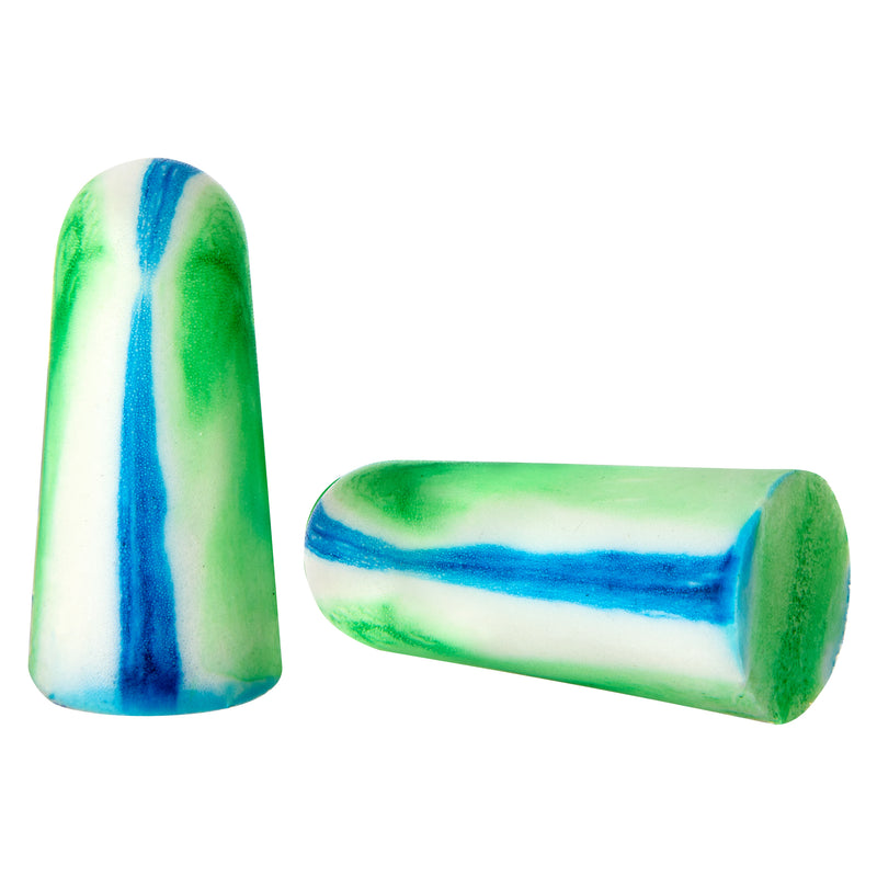 EarProtect disposable earplugs | PU foam, blue/white/green