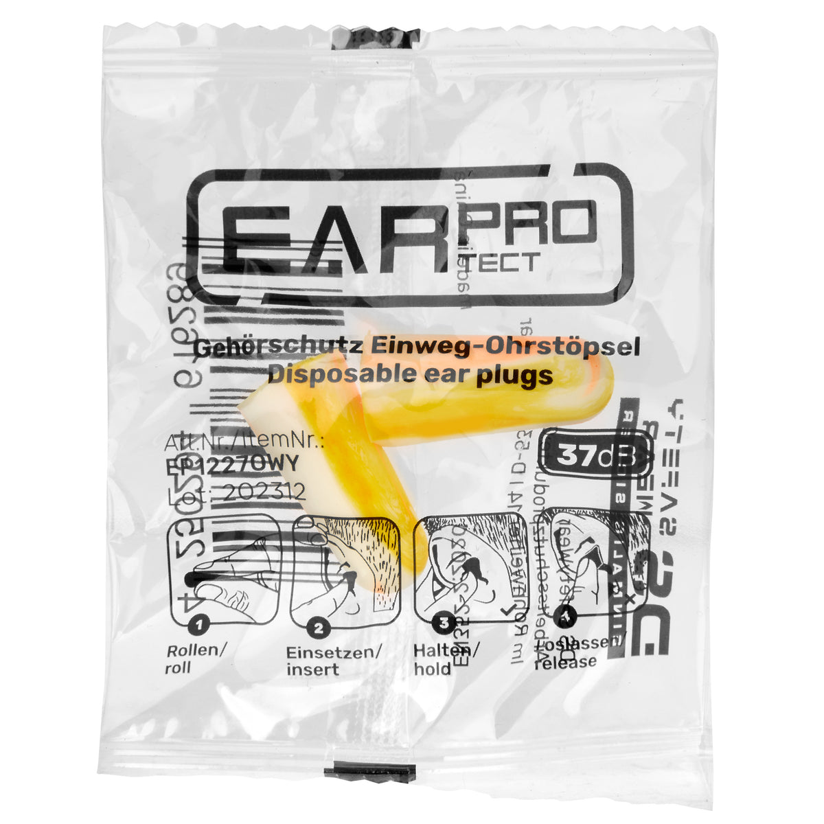 EarProtect Einweg Ohrstöpsel | PU Schaumstoff, orange/weiß/gelb