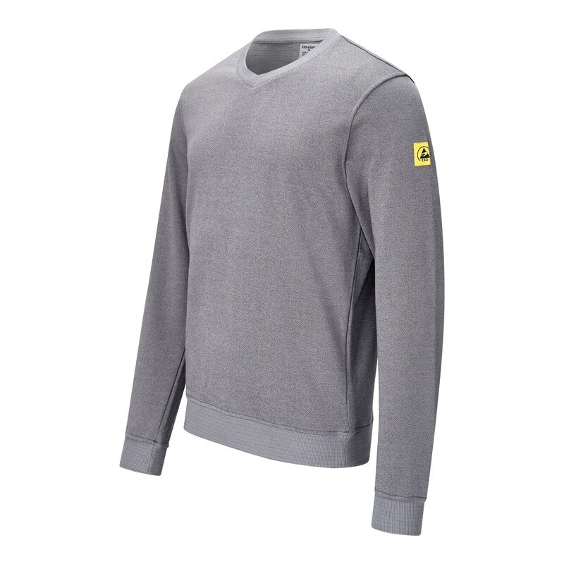 ESD-Sweatshirt 300 g/m², V-Ausschnitt, grau, Bild 2