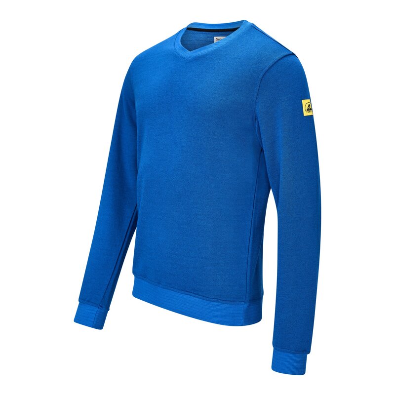 ESD-Sweatshirt 300 g/m², V-Ausschnitt, königsblau, Bild 2