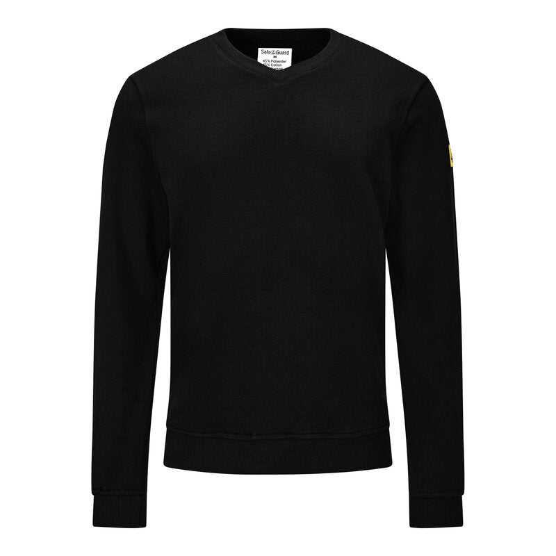 ESD-Sweatshirt 300 g/m², V-Ausschnitt, schwarz, Bild 1