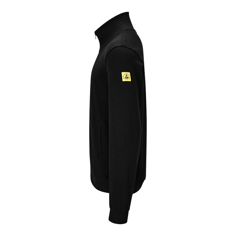 ESD-Sweatjacke 300 g/m² mit Zip, schwarz, Bild 3