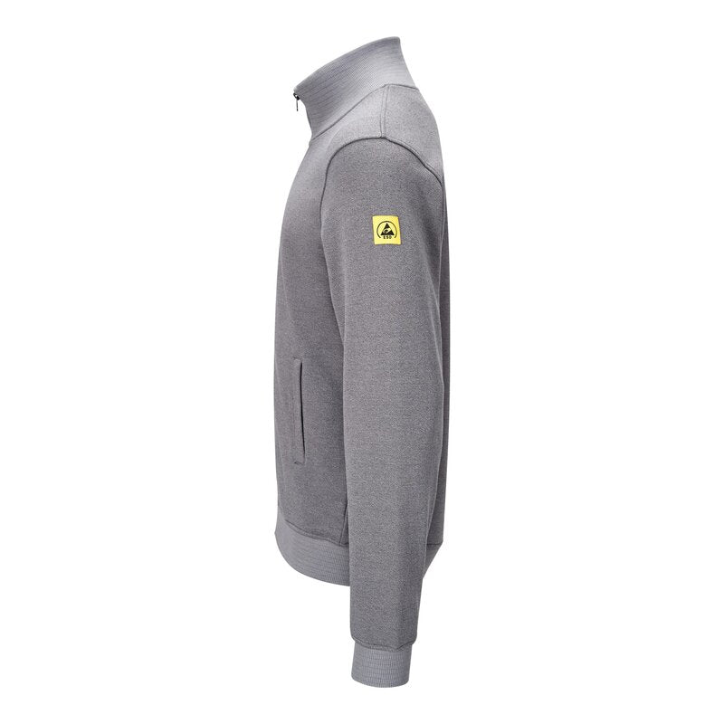 ESD-Sweatjacke 300 g/m² mit Zip, grau, Bild 3